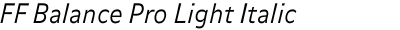 FF Balance Pro Light Italic
